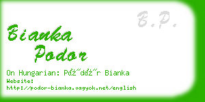 bianka podor business card